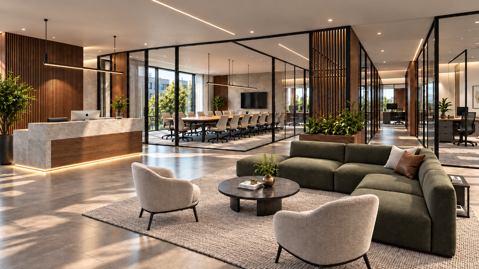 Empfang & Lounge – Moderne Bürowelt
