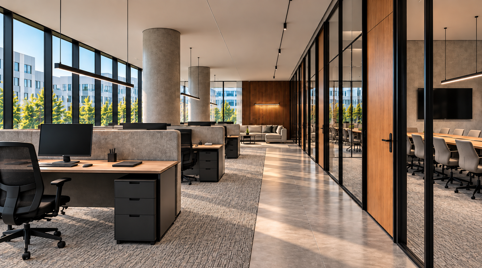 Open-Space-Arbeitsplätze – Moderne Bürowelt