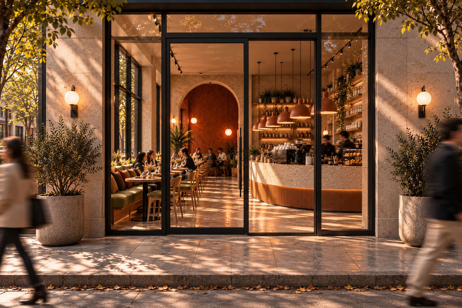 Blick von außen – Café & Hospitality